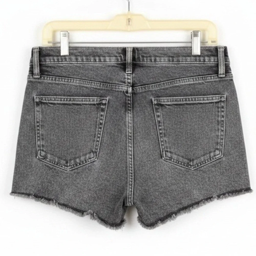 KENDALL + KYLIE The Drifter High Rise Denim Shorts‎ 11/30 Black Acid Wash Cutoff